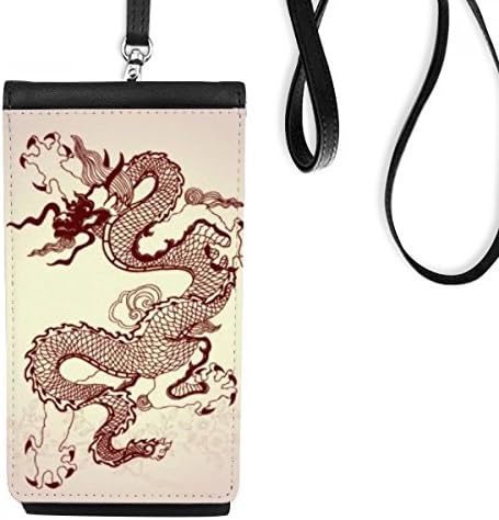 Kineski zmajski životinjski portretni telefon novčanik tašna viseća mobilna torbica crni džep