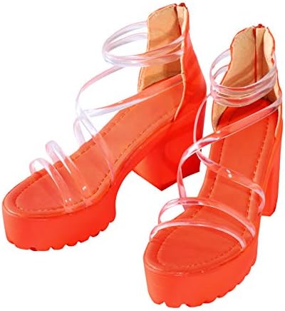 Ženske sandale sa sandale za cipele sa patentnim zatvaračem na cipelama sa zatvaračem na visokim potpeticama prozirne kaiševe sandale