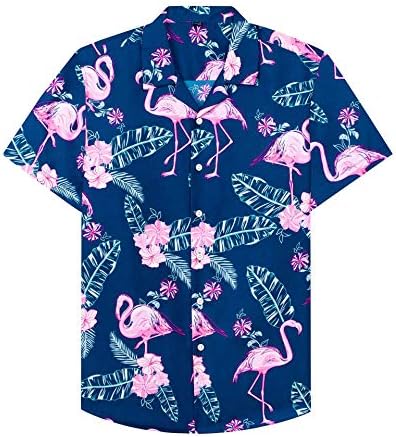 J.VER muške havajske majice casual gumb niz majice s kratkim rukavima postavljene gaćice plaže tropska havajla odijela