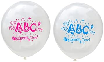 Bestoyard 12pcs Clear Ballons Pismo dekor školskih tiska balona školske zabave Baloni Kids Letter Balloons Školski učionice Balloons