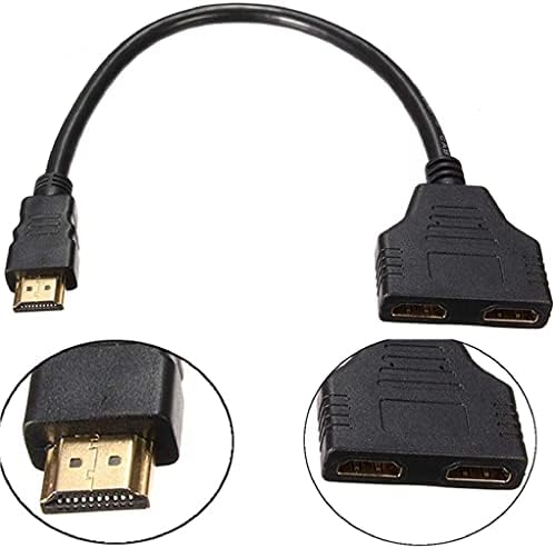 Fdbv HDMI Splitter Adapter kabl - HDMI Splitter 1 u 2 Out HDMI muški na Dual HDMI ženski 1 u 2 način za HDMI HD, LED, LCD, TV, podržavaju
