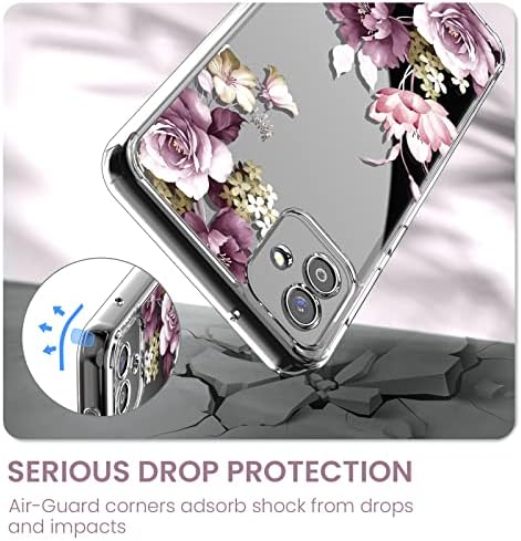DagoRoo za slučaj Samsung Galaxy A04 sa zaštitom ekrana od kaljenog stakla, Galaxy A04 kristalno čista futrola za cvijeće, Slim Fit
