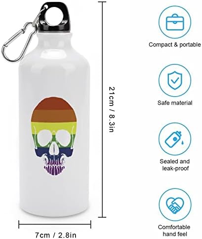 Gay Pride Skull Rainbow Zastava Vakuum izolirane aluminijumske boce vode lagane biciklističke vode boce sa zavojnim poklopcem