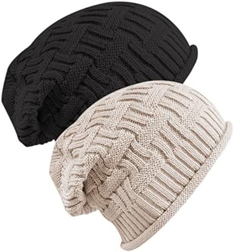 Senker Moda 2 paket ženski Slouchy Beanie zimski pleteni Meki šešir za žene i muškarce