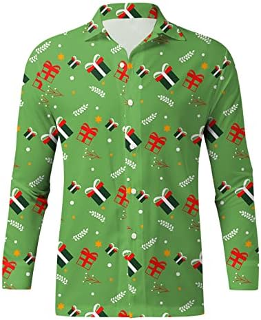 ZDDO božićne majice majice za muške dugih rukava Smiješne Xmas Santa Claus Ispisana majica za majicu za zabavu