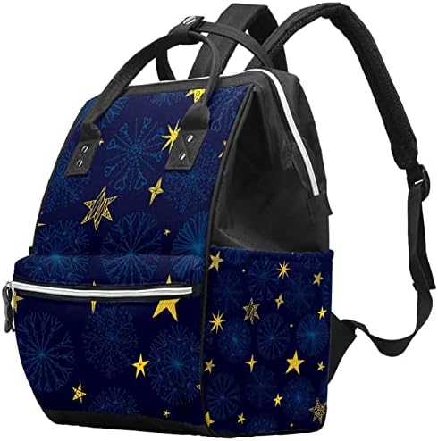 Tamne plave boho cvjetne zvijezde uzorak ruksak ruksak back kašika za djecu za promjene multi funkcije Velika kapaciteta putnička