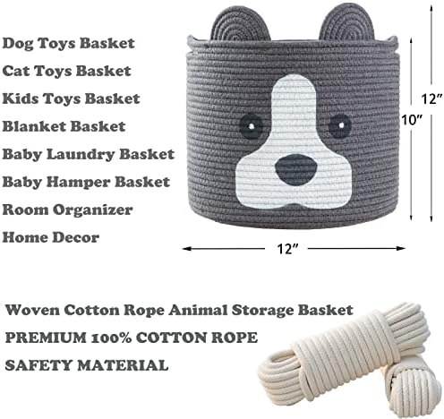 Ushang kućni ljubimac igračka za skladištenje, tkani pamučni konop za skladištenje životinja kanta za djecu, igračke za bebe, pokloni