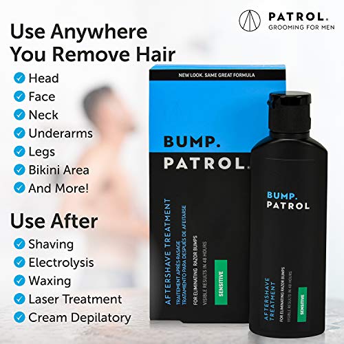 Bump Patrol Sensitive Strength Formula nakon brijanja - nježni rastvor nakon brijanja uklanja neravnine i urasle dlake-2 unce 2 pakovanja