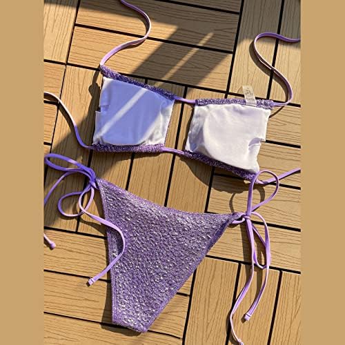 Ženski Set kupaćih kostima Ženski modni seks kupaći kostimi bikiniji visokog struka jednobojna oprema za plivanje za