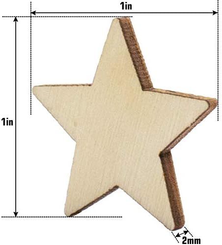 AUEAR, drvene zvijezde komadi izrezani oblik drvene zvijezde zanat za zanatske umjetnosti šivanje DIY dekoracija
