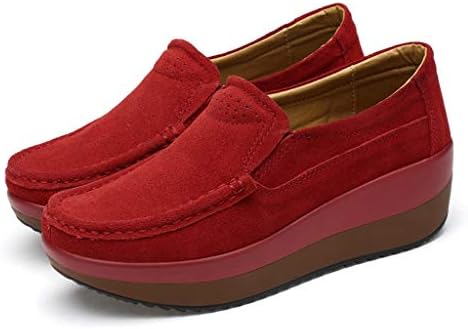 LATINDAY ◕ ‿ ◕ ženski stilski blok u boji kvadratni prst debeli potplat na loafer cipelama crveni