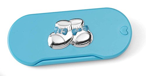 Srebrni dodir USA Baby prvi komplet posuđa sa srebrnim ukrasom, plava, Srednja