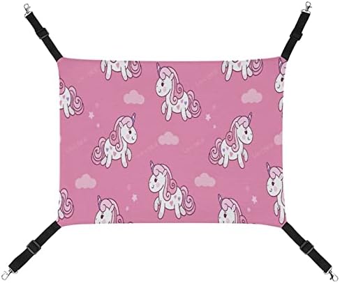 Cartoon Pink Unicorn Cat viseća mreža za mačke, krevet za kućne ljubimce prozračno viseće gnijezdo pogodno je za mačke štene u zatvorenom