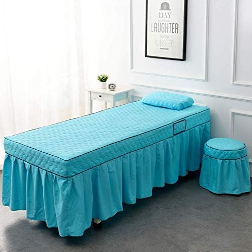 ZHUAN Premium stolna suknja od mikrovlakana Set listova za masažu jednobojna masaža stolna suknja za kozmetički salon-Lake Blue 70x185cm