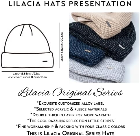 Lilacia Reflektirajuća kapa pletena zimska kapa s lubanjom Noćno trčanje/ribolov / Hip-hop šešir pokloni za muškarce Tata
