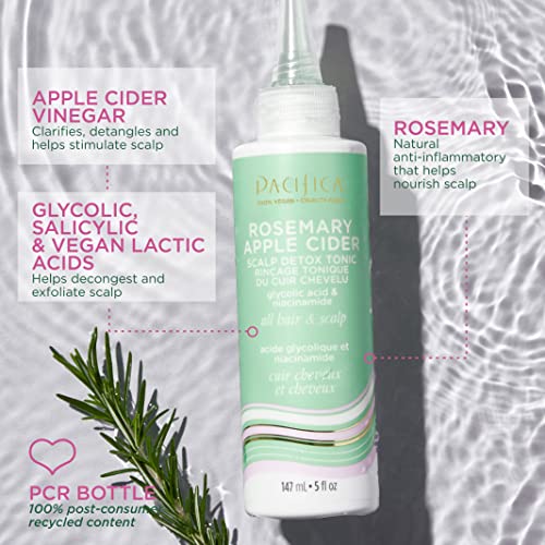 Pacifica Beauty | ružmarin jabukovo vlasište Detox tonik | šampon Pre-Cleanse | bistrenje / uklanja nakupljanje proizvoda, prljavštinu