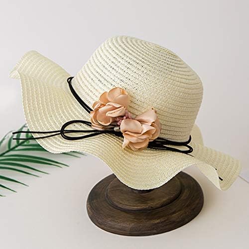 Slamnati šeširi za žene ljetni slamnati šešir za sunce Široki obod putni šešir za plažu sklopivi cvijet ljetne kape bejzbol kape