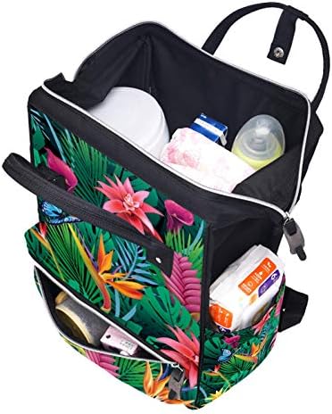 Egzotično tropsko cvijeće i ostavlja torbe za rame za ruksak na ramenu