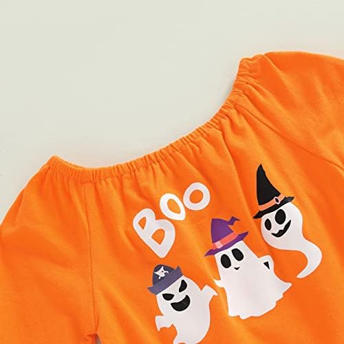 Noć vještica Dječji dječaci Djevojke Dizalice za odjeću 2pcs Pumpkino pismo ispisano dugim rukavima + hlače