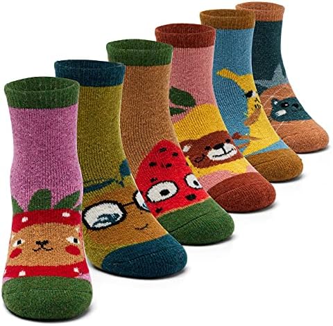 Qterdiz dječaci vunene čarape Dječje debele zime tople čarape Termalne čarape za posade za dječake Space 6 Pack