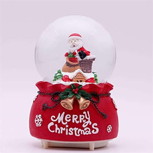 Božićni snježni globus staklo, 3D-lagana kristalna kugla rotirajuća muzička kutija, poklon djevojke, rođendanski poklon