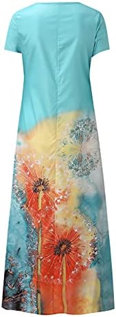 WYTong Žene Plus Size Haljine Modni Print Dress Daily Summer Casual Kratki Rukav Vintage Boemska Haljina O-Izrez