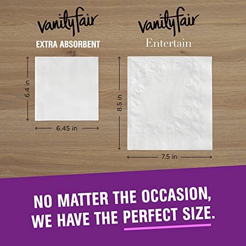Vanity Fair svakodnevna dodatna upijajuća Premium papirna salveta, 960 Count, salveta za večeru za neuredna jela