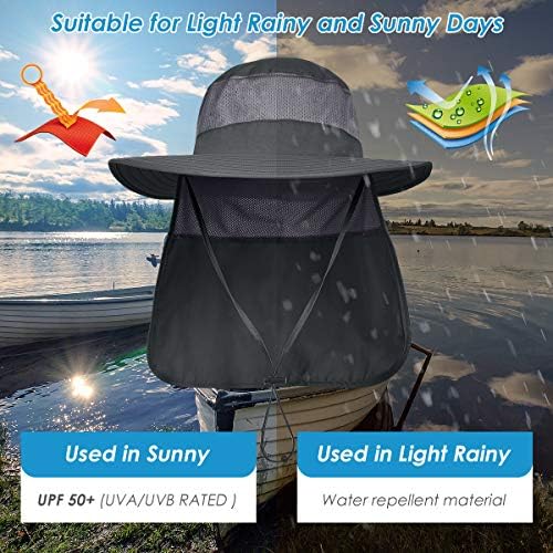 IYEBRAO 2 pakovanja Muška UV zaštitna kapa za sunce sa preklopom za vrat ljetna sklopiva mrežasta Boonie kapa za ribolov planinarenje