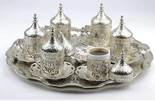 Prodaja otomanski turski grčki arapski kafa Espresso serviranje šolja tanjurić Set srebro