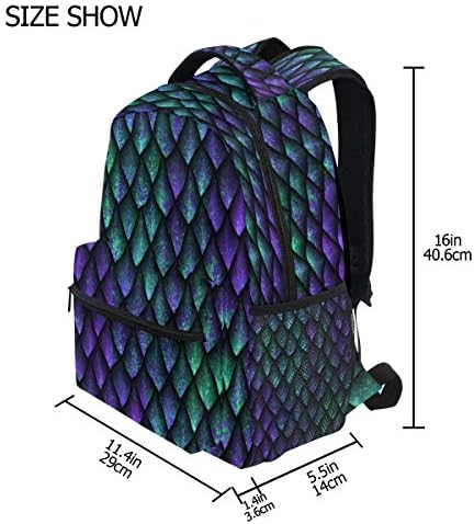 Blueangle Dragon Vage Texture Print Putni ruksak za školsku torbu otporne na vodu