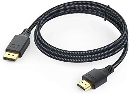 DteeDck DispalyPort na HDMI kabl 6 stopa, DP Dispaly Port na HDMI Adapter za kablove pleteni kabl muški na muški za monitor HDTV display
