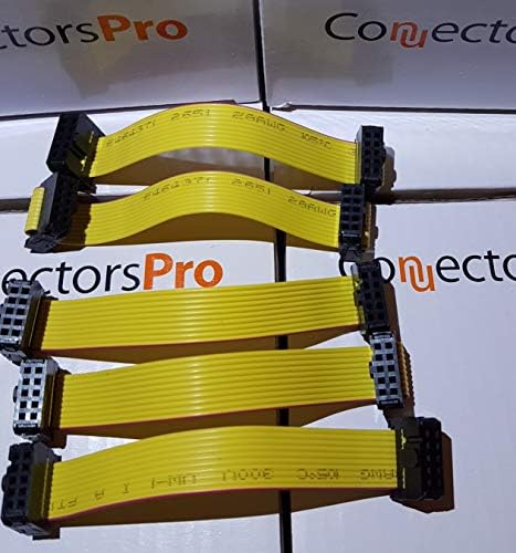 Konektori Pro 5-Pack IDC 2x5 10P 2.54 mm ženski konektor 12cm 4 inča Žuti ravni Trakasti kabl, dvostruki redovi 10 pinova 0.1 Pitch
