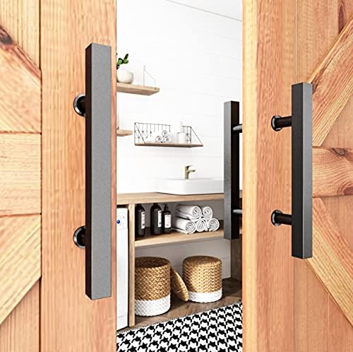 Smartsmith barna vrata za vuču, 2 kvadratna repa pločica sa drvenim vratima, nehrđajući čelik, dvostruka upotreba staklena vrata drvena