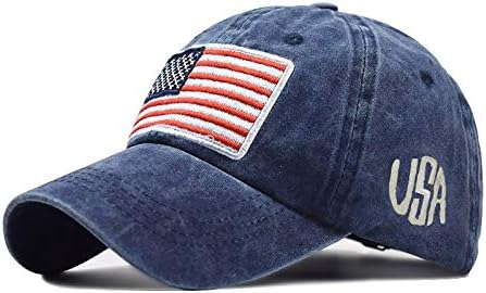 Ležerne bejzbol kape za odrasle Unsex američka zastava Vezenje kamiondžije kape oprane uznemirene starinske kape Tata podesive