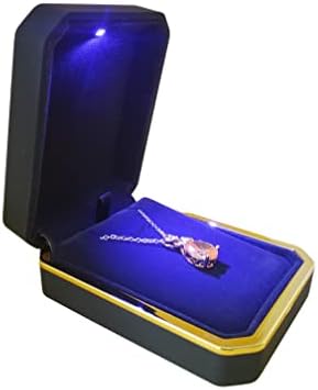 FNIGIFT LED nakit Luksuzni kvadratni oblik kože od plastične ogrlice sa ogrlica sa LED svjetlom.