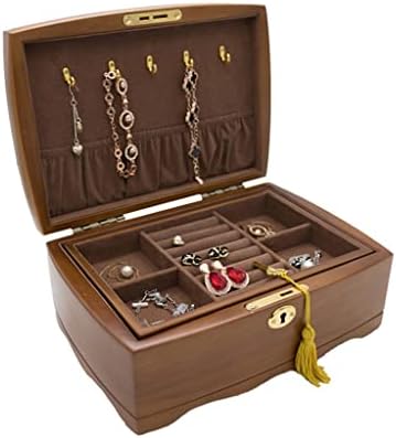 Olimy drvena kutija za nakit sa bravom Vintage Storage za ogrlice Prstenovi Naušnice narukvica Jewer Case poklon kutije