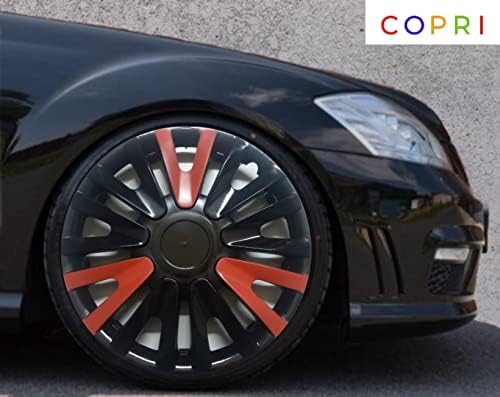 Coprit set poklopca od 4 kotača 13 inčni crno-crveni čvorovi snap-na oprezu Opel / Vauxhall