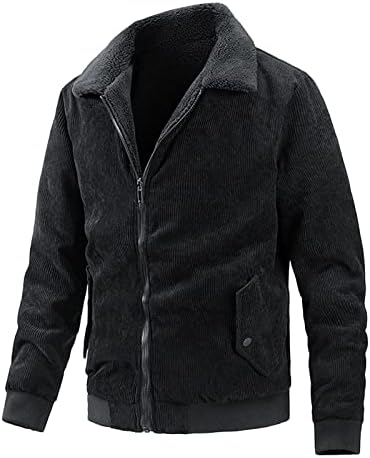 Luvlc Corduroy jakna, zip up bomber motocikl tople jakne, čvrsta tanka fit klasična odjeća jesen zimski kaputi MENS