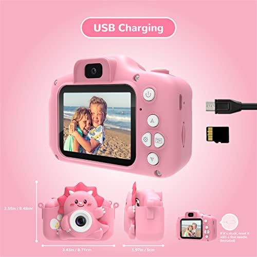 Dječija kamera za djevojčice i dječake, HiMont digitalna kamera za djecu sa SD karticom od 32 GB, 1080p kamera za malu djecu & Selfie Video Kamera pogodna za rođendan & božićni poklon igračaka za djecu od 3-10 godina