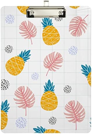 Ananas voće ostavlja plastike Clipboards sa metalnim Clip pismo veličina Clipboard Low Profile Clip ploče za djecu učionica ured dekorativna-A4