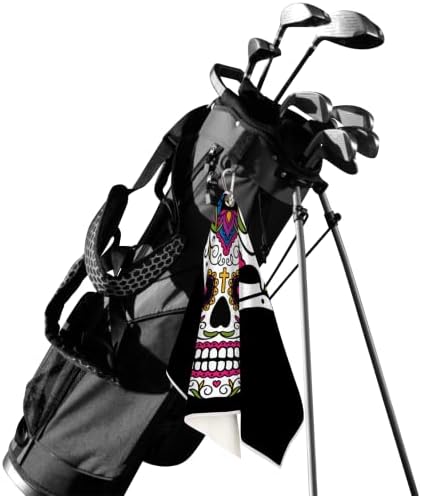 Šećer Lobanja Meksički Golf ručnik za golf torbe sa Clip za muškarce & amp ;žene Golf Accessories Funny Golf pokloni za golfere Golf Ball Cleaner ručnik