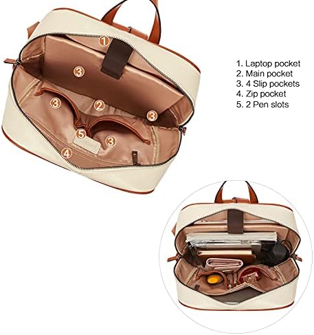 Bostanten ruksak za ženske kožne rukvice za laptop 15,6 inča Radna torba za računare Casual Travel Daypack i ženski kožni novčanik