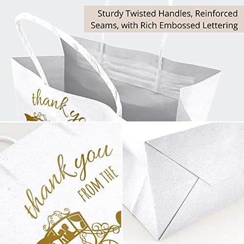 25 pakovanja vjenčana torba sa papirom za tkivo - Zlatne vjenčane poklon torbe za goste hotela, viseće za dobrodošlice za vjenčanje