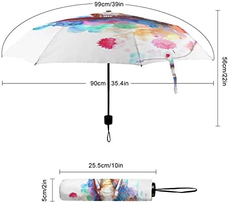 Watercolor Elephant 3 Folds putni kišobrani Anti-UV Vjetrootporni kišobrani modni Auto Otvoreni kišobran
