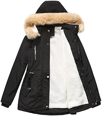 Blukids FAUX krzneni kaputi za ženska modna kapuljača zadebljana dugačka jakna zima niz parku jaknu topla džepna kaputa