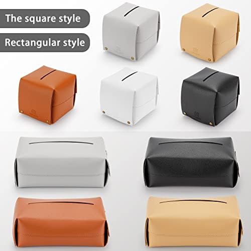 Helmdy Tissue box Holder Square: moderna PU kožna kutija za tkivo držač kocke 5.1X5.1X5.1 - rafinirani Kreativni dekorativni Organizator