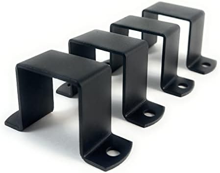 BARU DECOR - 1,5x1,5 Stezaljka za kvadratnu cijev, crna, praškasta Crna, stezaljka za nosače U-Type - 4-pakovanje