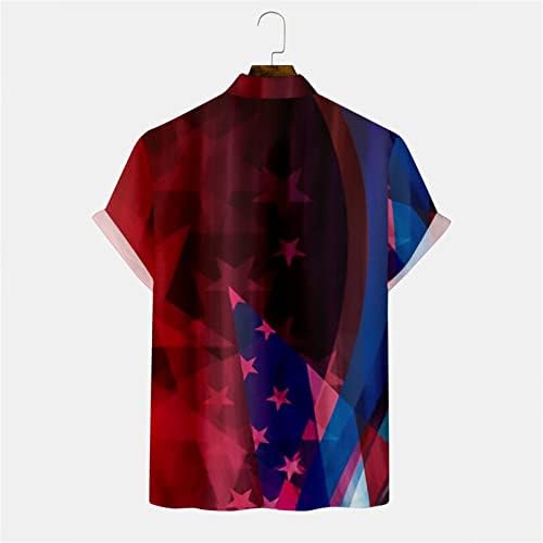 2023 Nova muška dnevna zastava za nezavisnost 3D digitalni tisak Personalizirani modni rever dugme T majica kratka