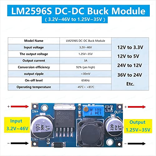 WWZMDiB 1 do 10 pakovanja su opciona,LM2596 Regulator napona DC u DC Converter 3.2-35v do 1.25-30v Buck Converter