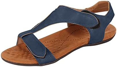 Sandale za žene Ljeto Ležerne prilike ravne pete Solidne papuče u boji Velcro kopče Sandale Casual ženske cipele